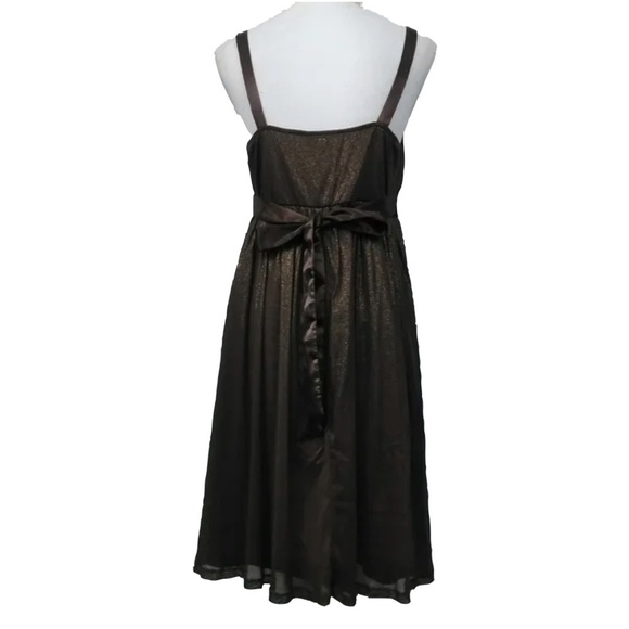 BELIEVE IN YOURSELF Dark Brown Mini Formal Bridal Neutral Empire Waist Dress - Picture 3 of 15